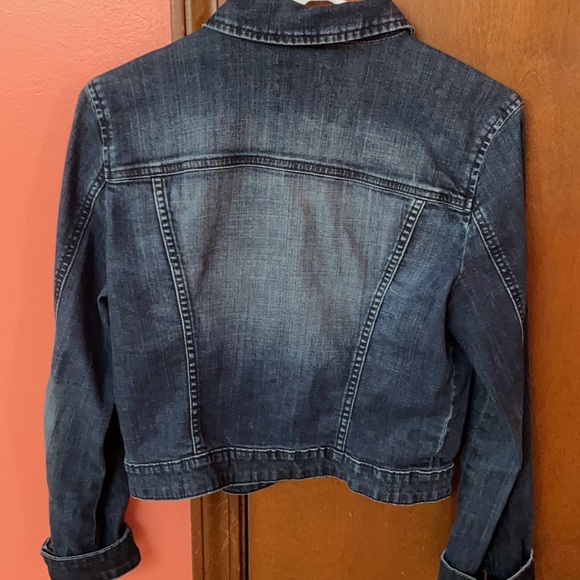 Elle Long Sleeve Dark Wash Jean Jacket - Picture 2 of 7